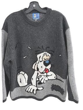 Rare 2002 Gai Luron Gotlib Comics Wool Knit Sweater Edition Fluide Glacial - L